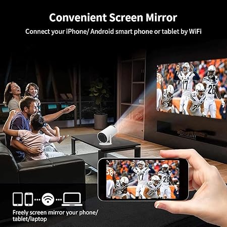 HY300 Smart Portable Projector — 180° Adjustable, Android WiFi