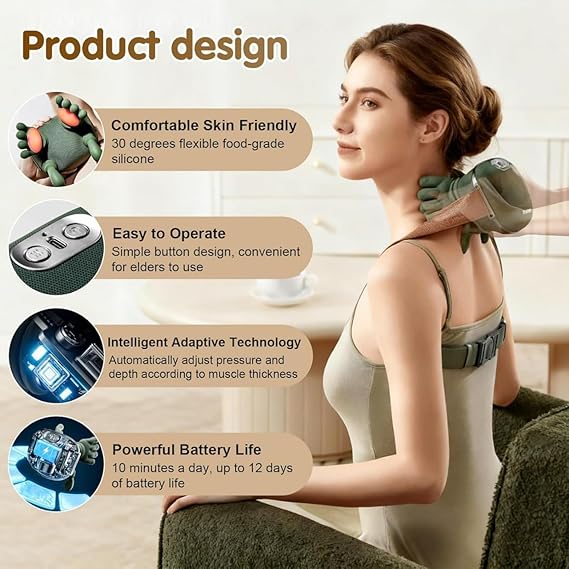 Neck & Shoulder Massager with Hall Sensor Technology