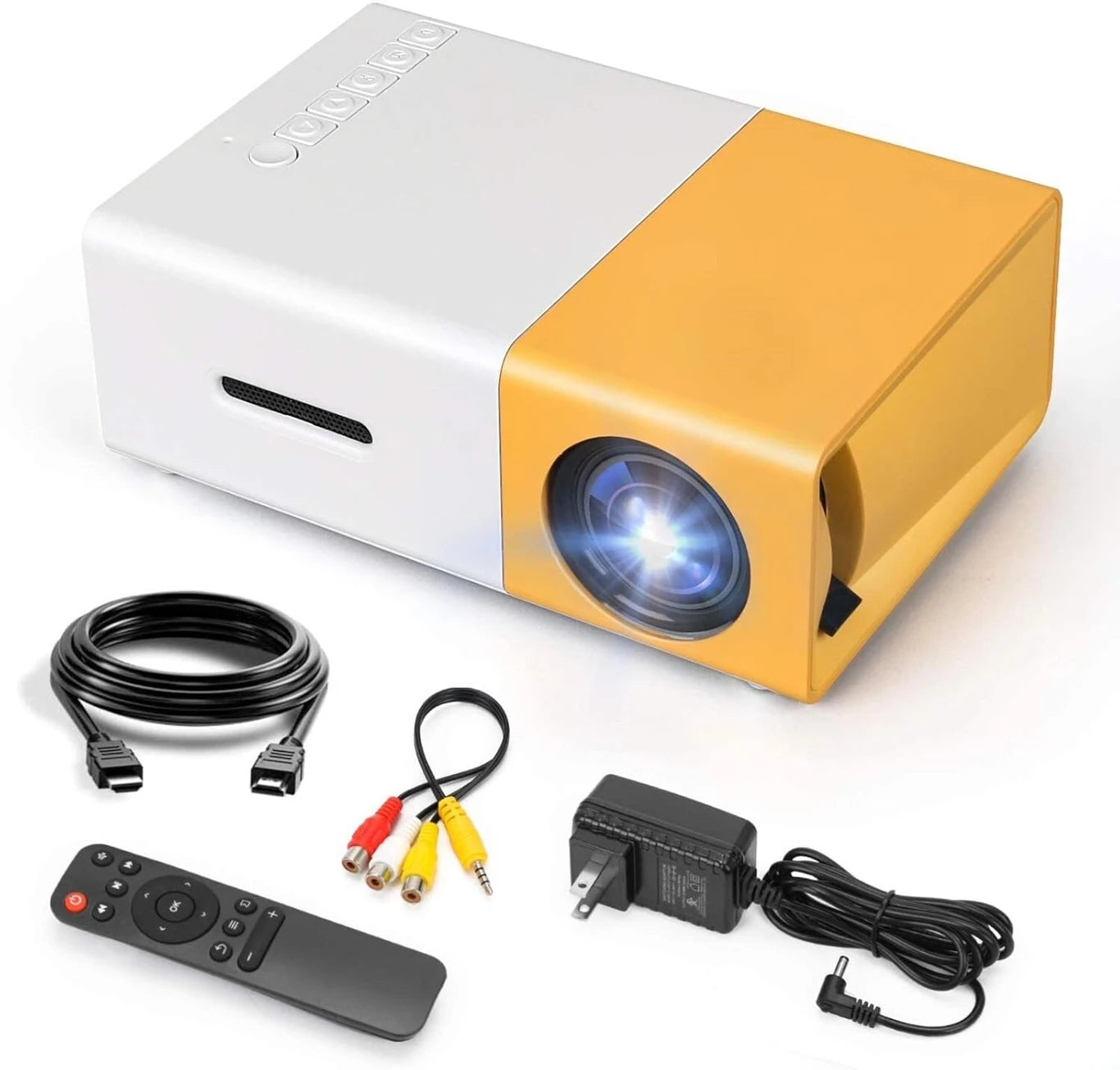Mini Portable LED Projector with HDMI, AV & Remote Control