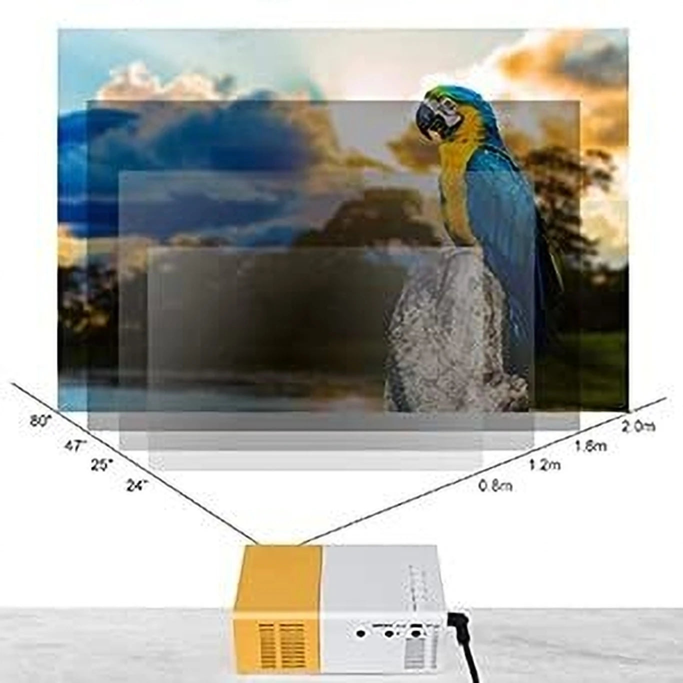 Mini Portable LED Projector with HDMI, AV & Remote Control